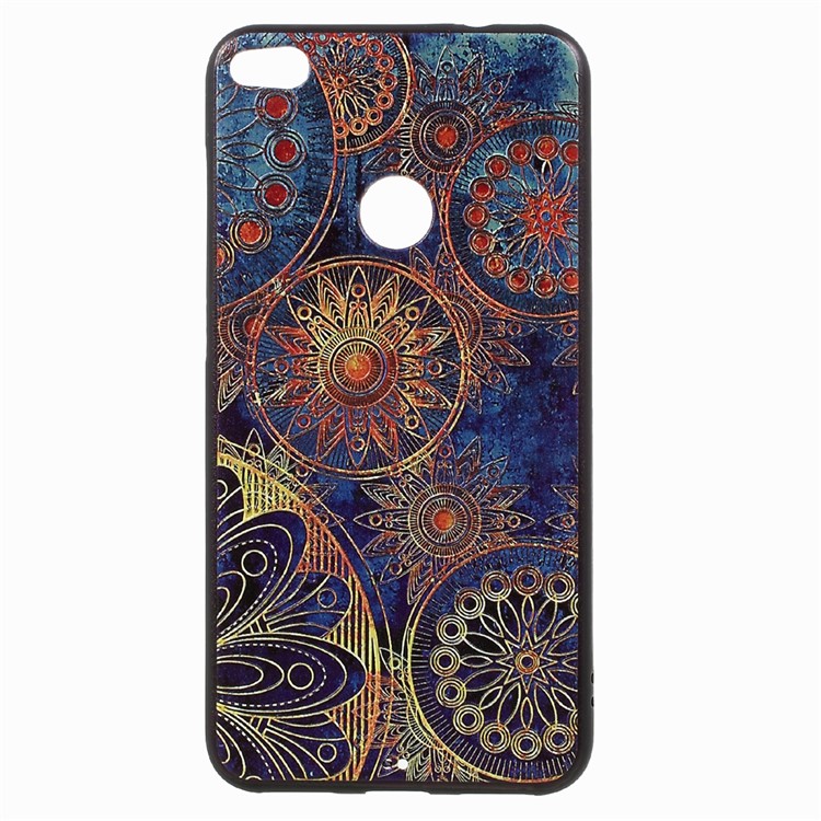 Back TPU Skin Embossed Soft Cover for Huawei P8 Lite (2017) / Honor 8 Lite - Mandala Flowers-1