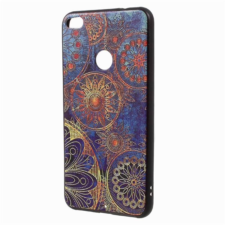 Back TPU Skin Embossed Soft Cover for Huawei P8 Lite (2017) / Honor 8 Lite - Mandala Flowers-2