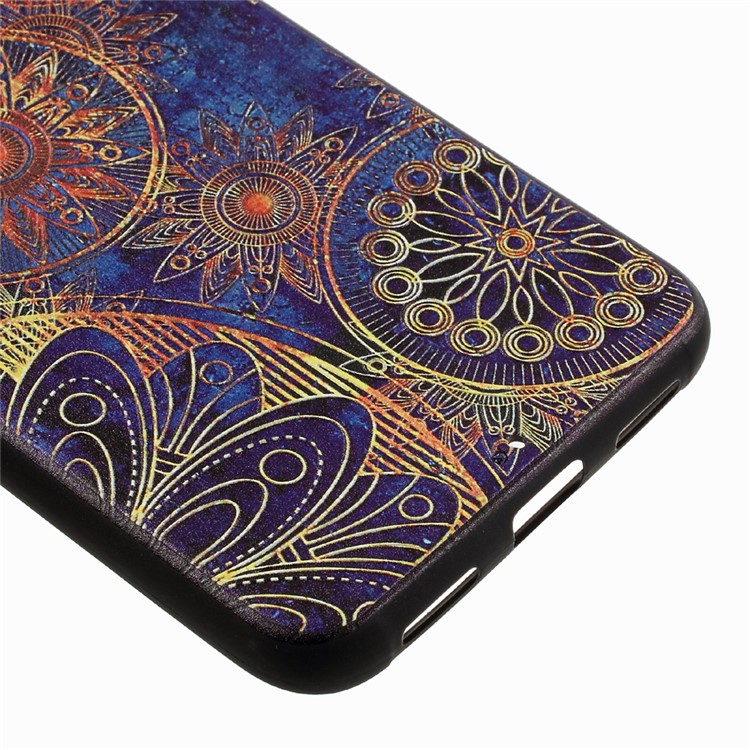 Back TPU Skin Embossed Soft Cover for Huawei P8 Lite (2017) / Honor 8 Lite - Mandala Flowers-5