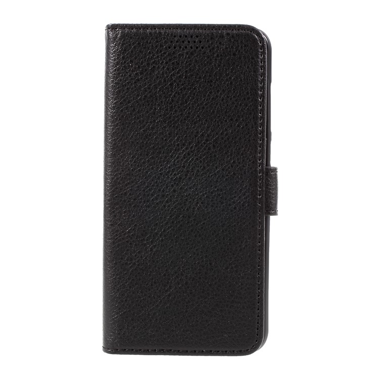 Litchi Skin Wallet Leather Stand Case for Huawei P8 Lite (2017) / Honor 8 Lite - Black-3