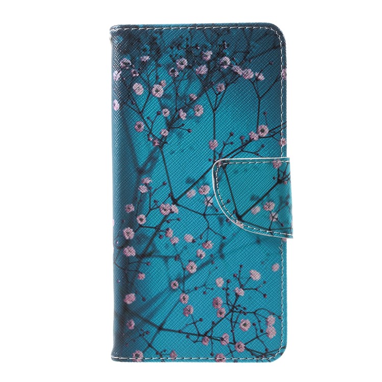 Pattern Printing Wallet Leather Magnetic Case for Huawei P10 - Tree with Flowers