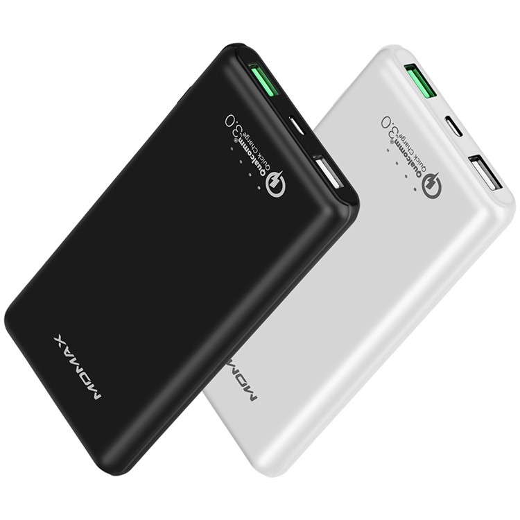 MOMAX iPower Minimal QC3.0 Quick Charger 10000mAh Power Bank Dual USB Output for Samsung S8 etc. - Black-4