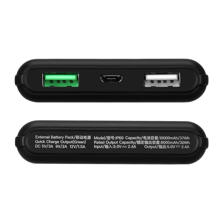 MOMAX iPower Minimal QC3.0 Quick Charger 10000mAh Power Bank Dual USB Output for Samsung S8 etc. - Black-6