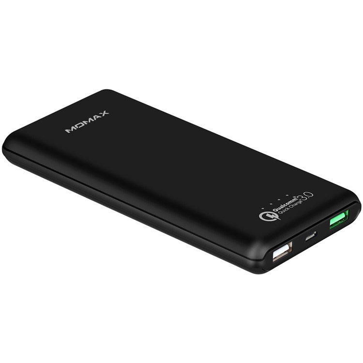 MOMAX iPower Minimal QC3.0 Quick Charger 10000mAh Power Bank Dual USB Output for Samsung S8 etc. - Black-8