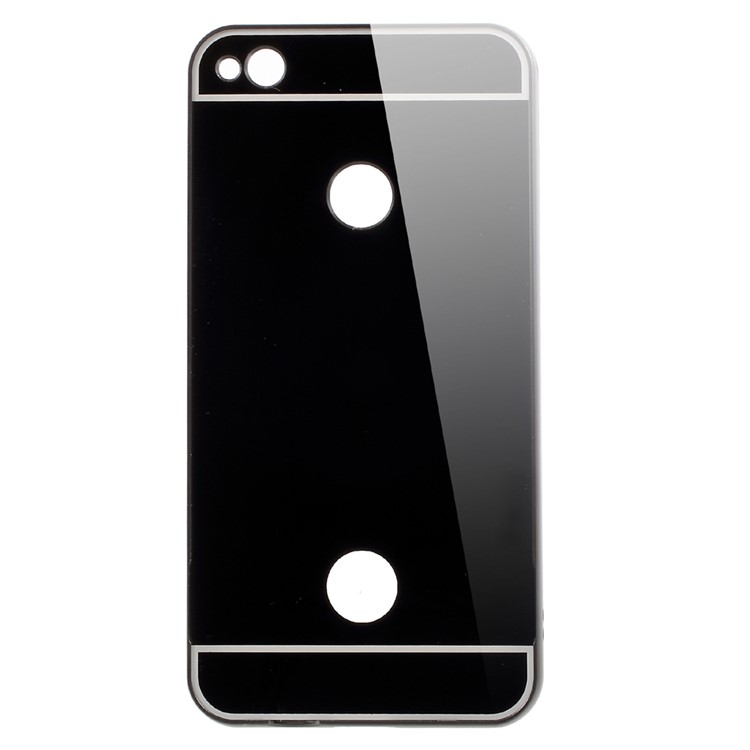 Slide-on Metal Bumper Plating PC Back Phone Case for Huawei P8 Lite (2017) - Black-1