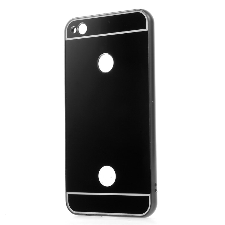 Slide-on Metal Bumper Plating PC Back Phone Case for Huawei P8 Lite (2017) - Black-2