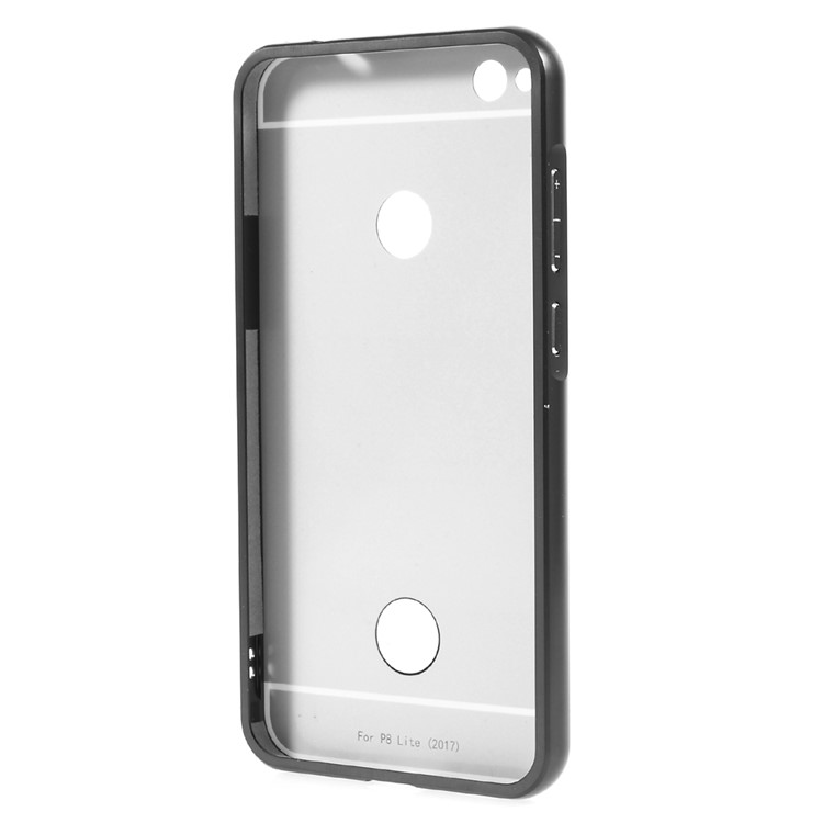 Slide-on Metal Bumper Plating PC Back Phone Case for Huawei P8 Lite (2017) - Black-3
