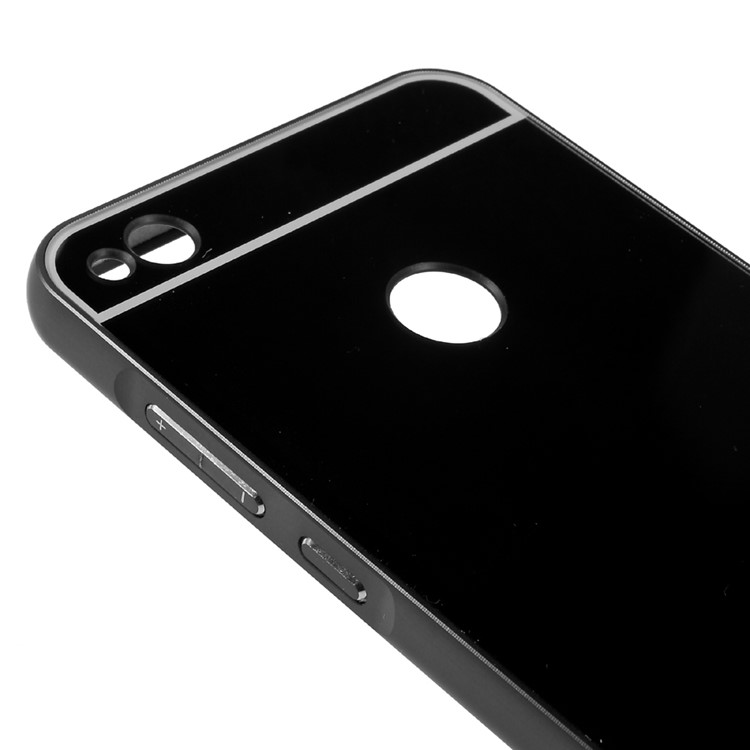 Slide-on Metal Bumper Plating PC Back Phone Case for Huawei P8 Lite (2017) - Black-4