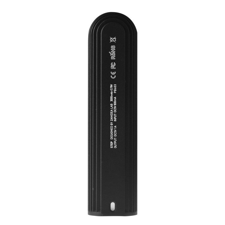 FUNBLUE Step Power Bank 3000mAh 5V 1A Mini Mobile Charger for iPhone Samsung - Black-2