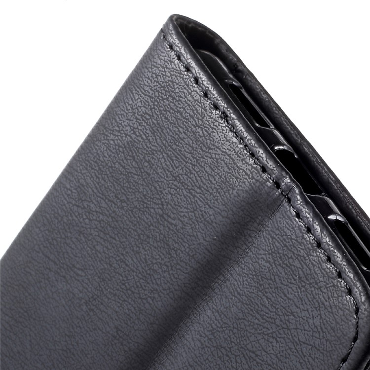 Stone Grain Leather Stand Wallet Phone Casing for Huawei P9 Lite / G9 Lite - Black-8