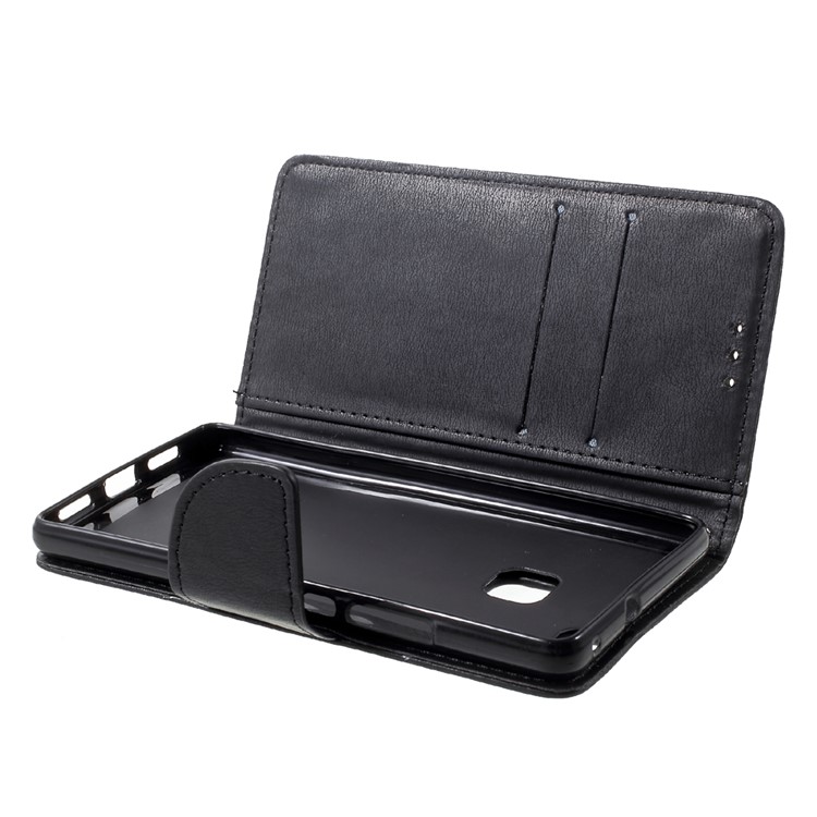 Stone Grain Leather Stand Wallet Phone Casing for Huawei P9 Lite / G9 Lite - Black-9