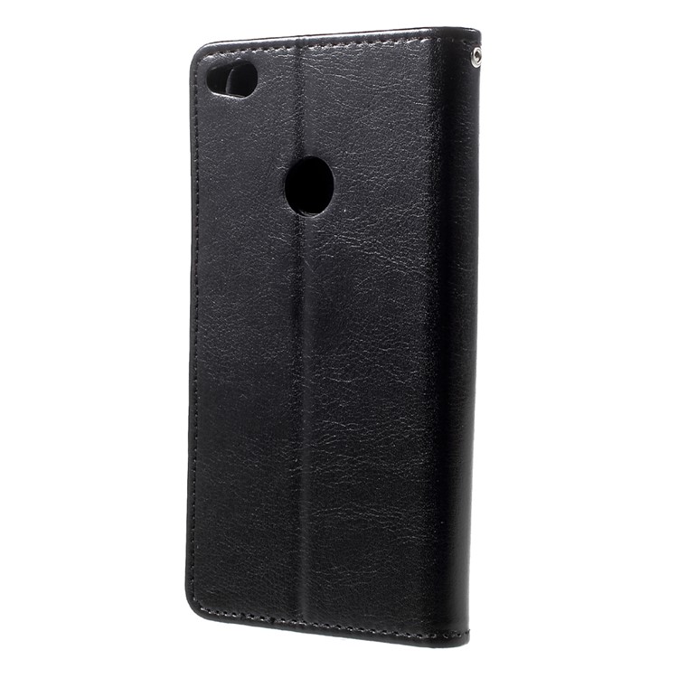 Crazy Horse Wallet Leather Protection Case for Huawei P8 Lite (2017)/Honor 8 Lite - Black-3