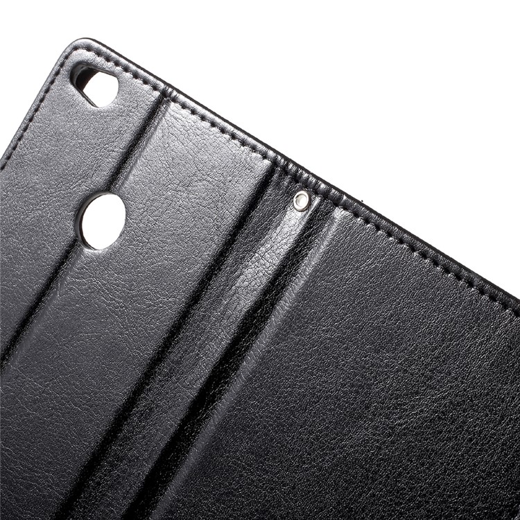 Crazy Horse Wallet Leather Protection Case for Huawei P8 Lite (2017)/Honor 8 Lite - Black-7