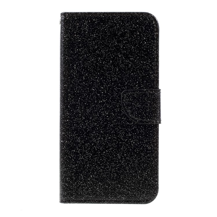 Flash Powder Leather Wallet Case for Huawei P10 Plus - Black-4