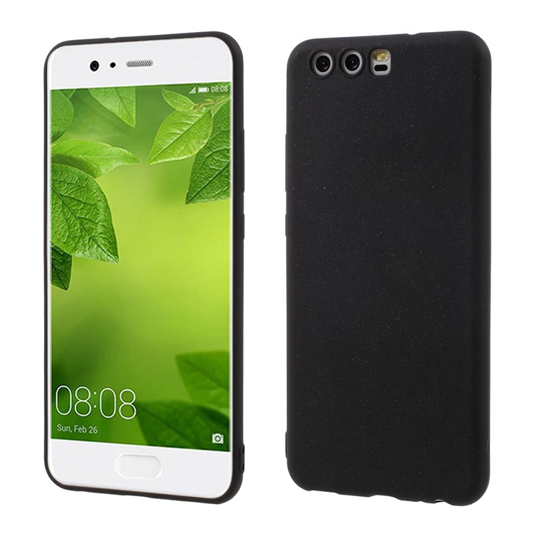 Solid Color Ultra Thin Frosted TPU Phone Case for Huawei P10 - Black-1