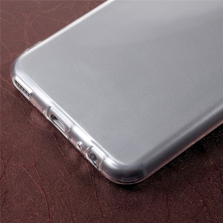 Ultra Thin Clear Soft TPU Mobile Phone Case with Carbon Fiber Back Decal Sticker for Huawei P10 Plus - Transparent-6