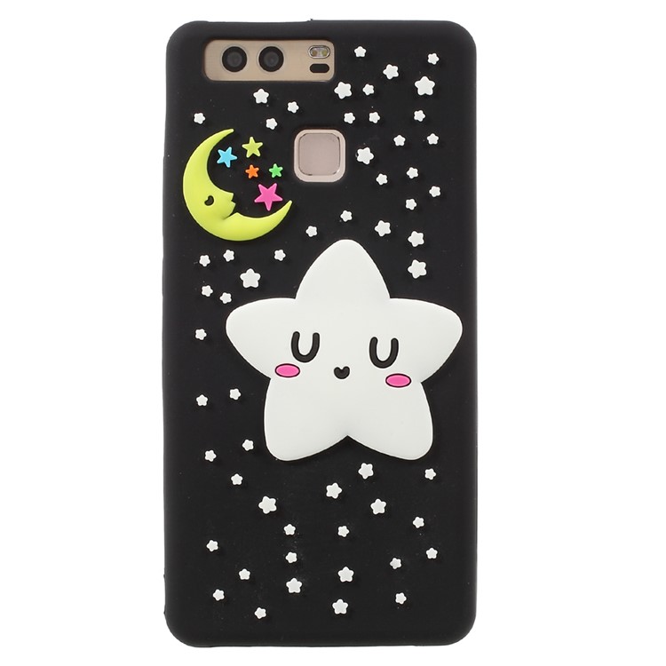 3D Pattern Luminous Silicone Protection Phone Cases for Huawei P9 - Starry Sky-1