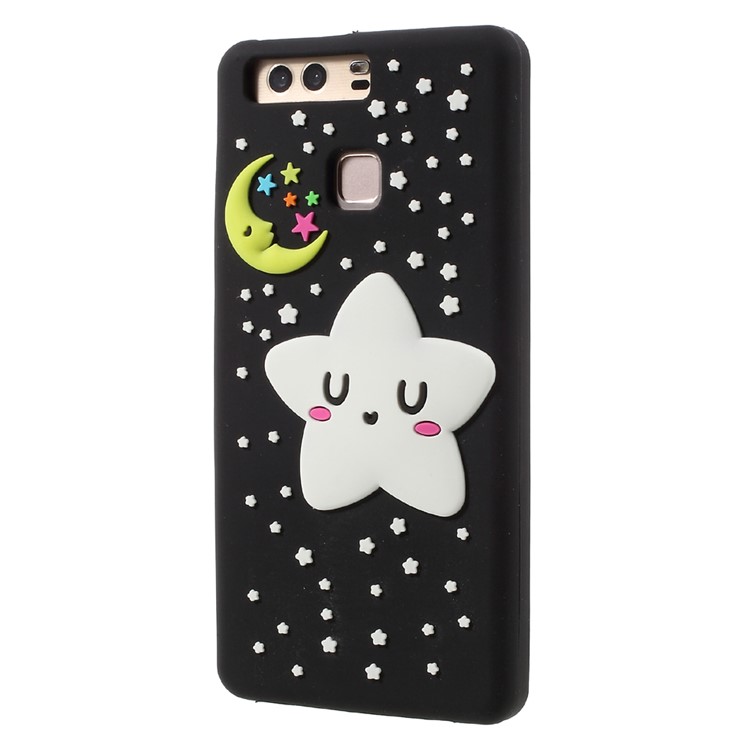 3D Pattern Luminous Silicone Protection Phone Cases for Huawei P9 - Starry Sky-2