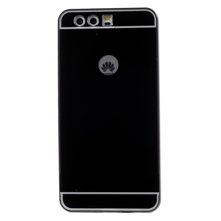 Slide-on Metal Bumper Plating PC Back Phone Case for Huawei P10 Plus - Black-2