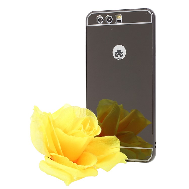 Slide-on Metal Bumper Plating PC Back Phone Case for Huawei P10 Plus - Black-5