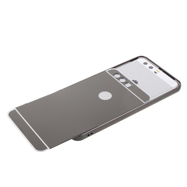 Slide-on Metal Bumper Plating PC Back Phone Case for Huawei P10 Plus - Black-6
