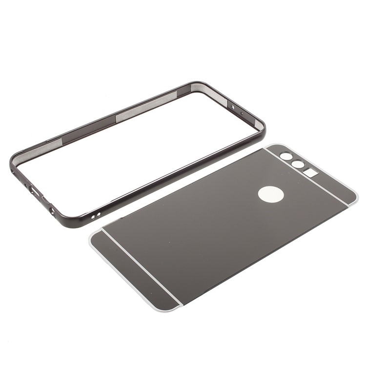 Slide-on Metal Bumper Plating PC Back Phone Case for Huawei P10 Plus - Black-7