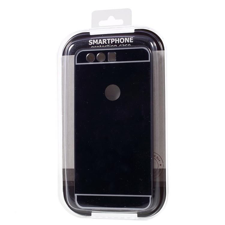Slide-on Metal Bumper Plating PC Back Phone Case for Huawei P10 Plus - Black-8