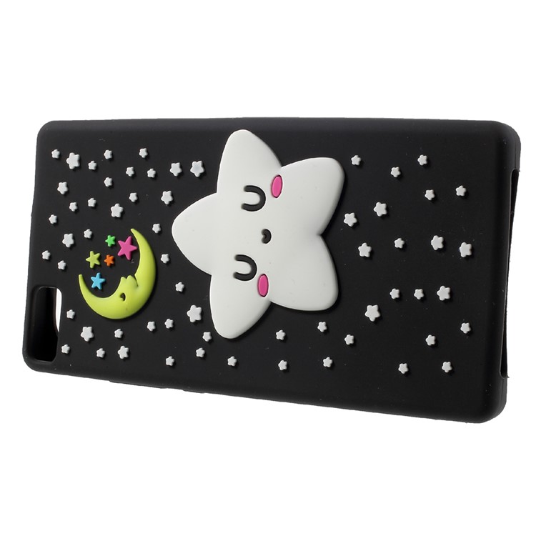 3D Pattern Luminous Silicone Phone Cases for Huawei Ascend P8 - Starry Sky-2