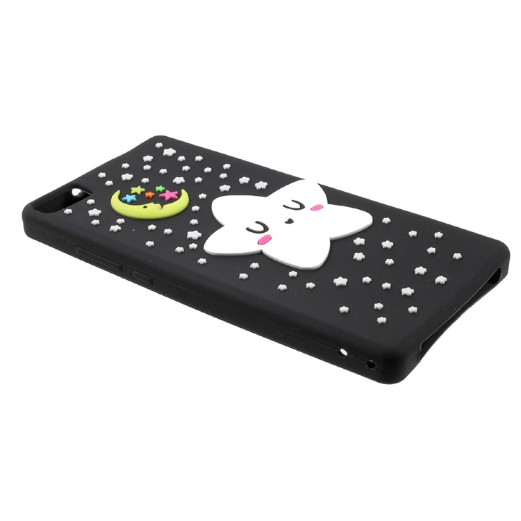 3D Pattern Luminous Silicone Phone Cases for Huawei Ascend P8 - Starry Sky-3