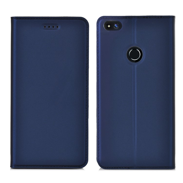 Full Protection PU Leather Card Holder Stand Cover for Huawei P8 Lite (2017) / Honor 8 Lite - Dark Blue-8