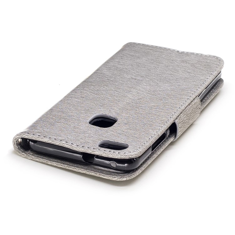 Imprint Bear Wallet Leather Stand Caso para Huawei P10 Lite - Cinza-7