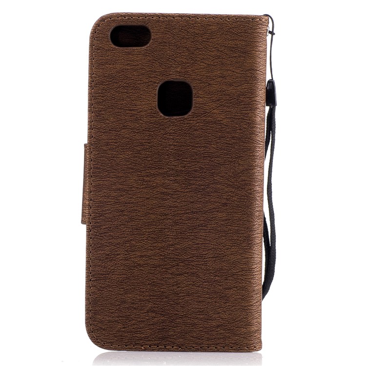 Prateleira de capa de couro de urso com slots de cartão para Huawei P10 Lite - Castanho-3
