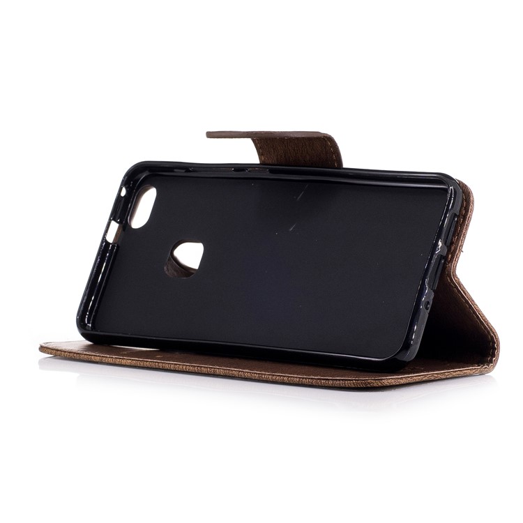 Prateleira de capa de couro de urso com slots de cartão para Huawei P10 Lite - Castanho-5