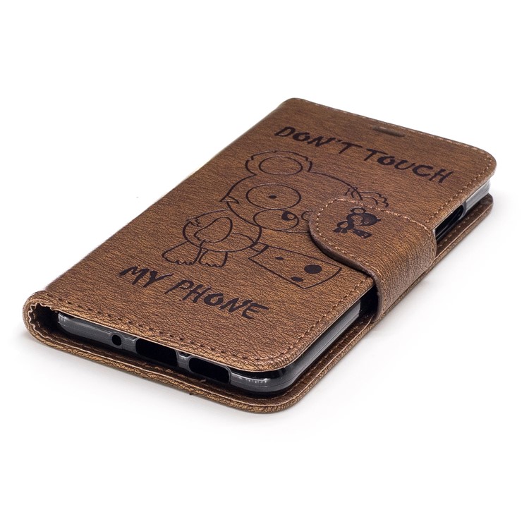 Prateleira de capa de couro de urso com slots de cartão para Huawei P10 Lite - Castanho-6