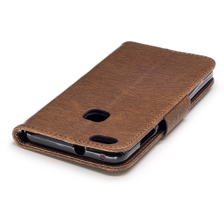 Prateleira de capa de couro de urso com slots de cartão para Huawei P10 Lite - Castanho-7