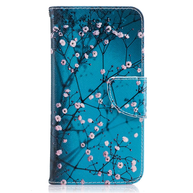 Pattern Printing Wallet Leather Stand Case for Huawei P10 Lite - Tree with Flowers-2