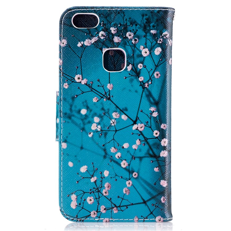 Pattern Printing Wallet Leather Stand Case for Huawei P10 Lite - Tree with Flowers-3