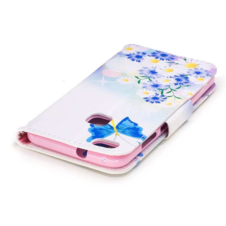 Portefeuille imprimé en carton Magnetic Case pour Huawei P10 Lite - Blue Butterfly and Flowers-7