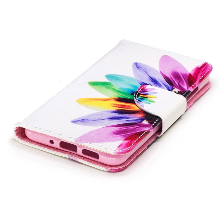 Pattern Printing Magnetic Leather Stand Case for Huawei P10 Lite - Colorized Petals-6