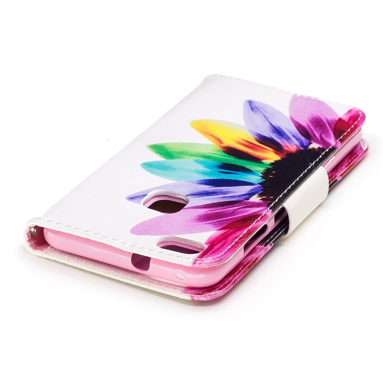 Pattern Printing Magnetic Leather Stand Case for Huawei P10 Lite - Colorized Petals-7