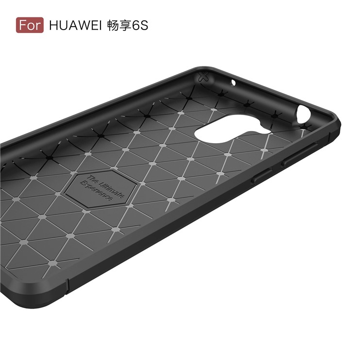 Carbon Fiber Brushed TPU Gel Case for Huawei Enjoy 6s - Black-6