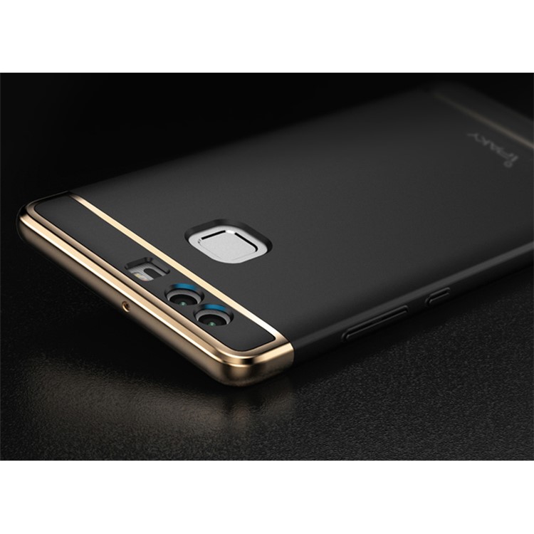 IPAKY 3-in-1 Electroplating PC Hard Mobile Case for Huawei P9 - Black-5