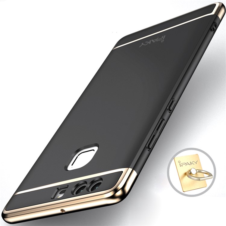 IPAKY 3-in-1 Electroplating PC Hard Mobile Case for Huawei P9 - Black-7