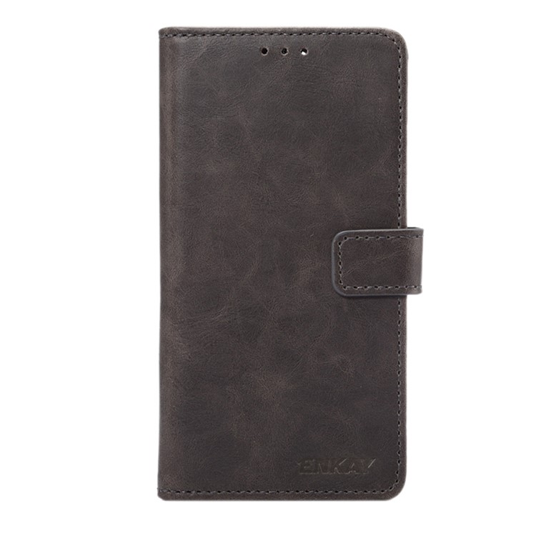 ENKAY Crazy Horse PU Leather Stand Wallet Phone Shell Case for Huawei P10 - Black-1