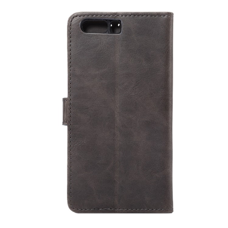 ENKAY Crazy Horse PU Leather Stand Wallet Phone Shell Case for Huawei P10 - Black-2