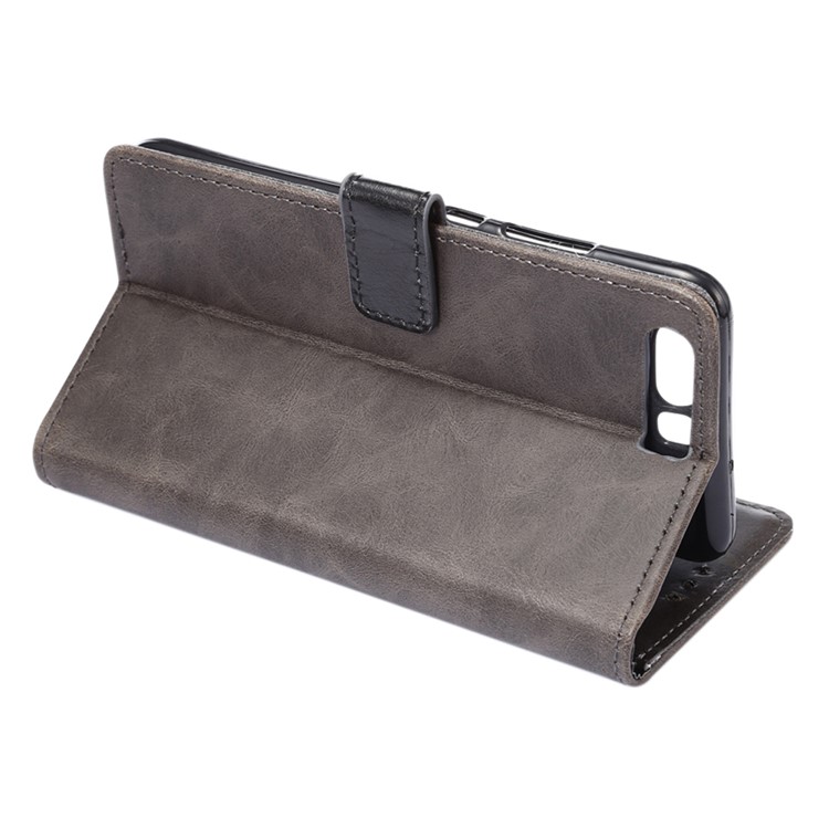 ENKAY Crazy Horse PU Leather Stand Wallet Phone Shell Case for Huawei P10 - Black-3