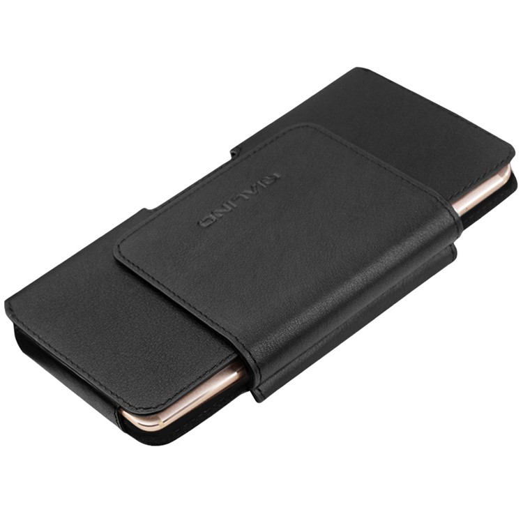 QIALINO Genuine Cowhide Leather Holster Mobile Case for Huawei Mate 9, Size: 16 x 9 x 1.4cm - Black-4