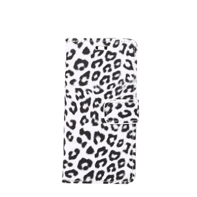 Leopard Pattern Leather Wallet Stand Mobile Case for Huawei P10 Plus - White-2