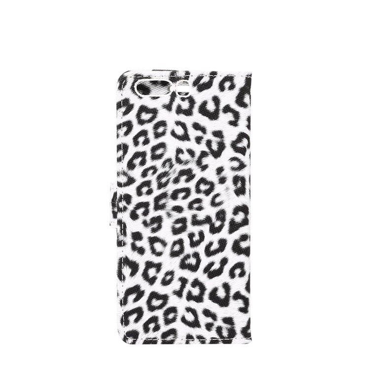 Leopard Pattern Leather Wallet Stand Mobile Case for Huawei P10 Plus - White-3