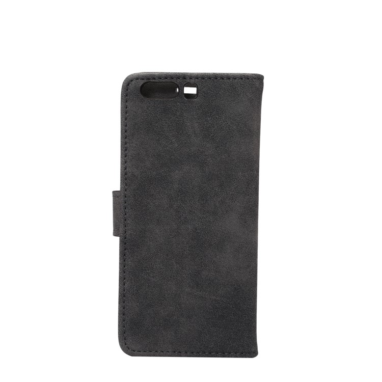 Retro Style Leather Wallet Flip Case Phone Accessory for Huawei P10 Plus - Black-3